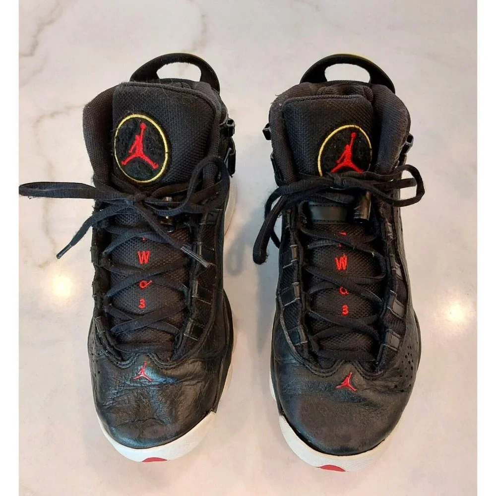 Nike Air Jordan‎ 6 Rings 323419-063 Basketball Black Red White Size 7Y